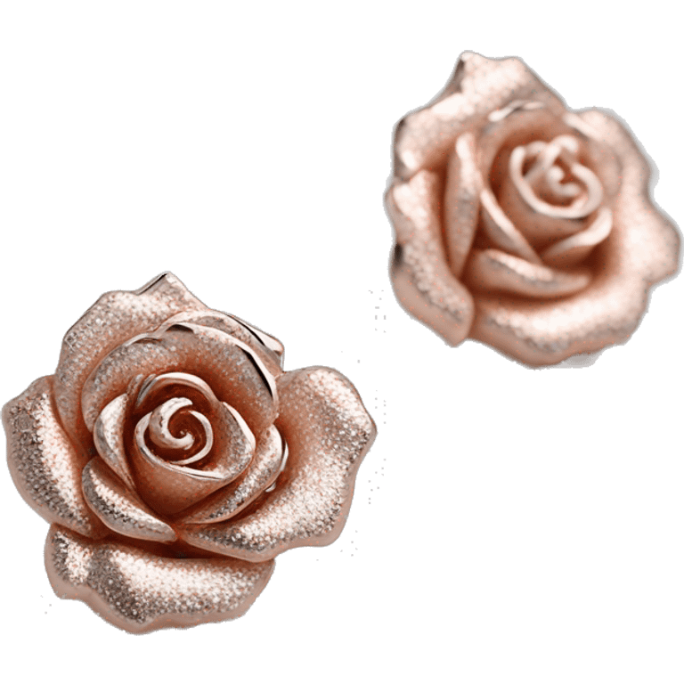 Realistic rose gold earrings sparkling emoji