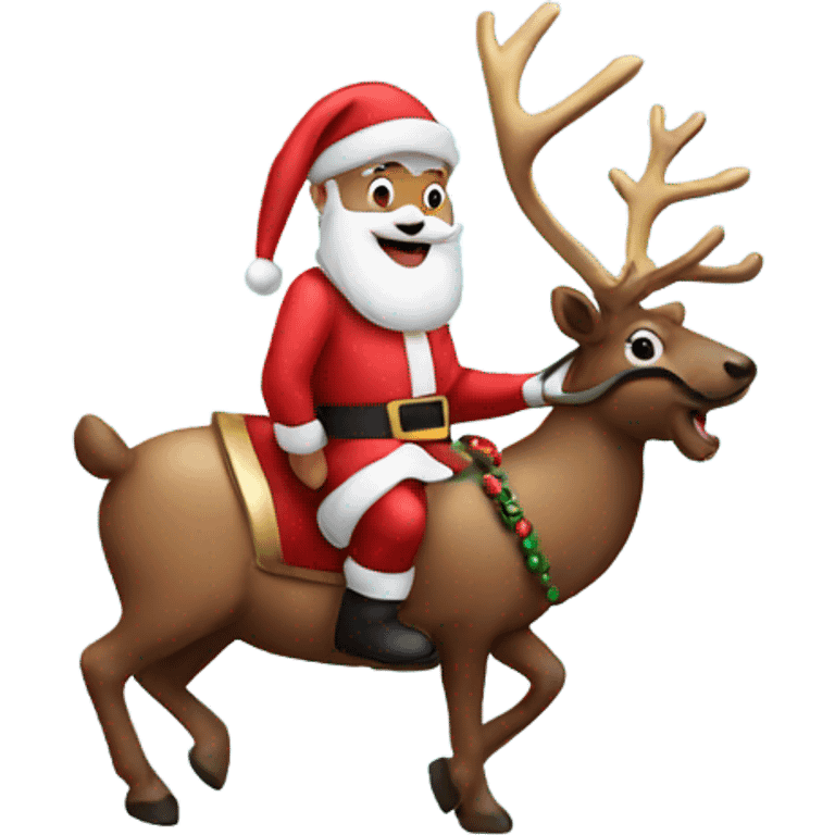 Santa on a reindeer  emoji