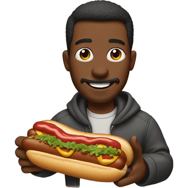 Man eating 5 hotdogs emoji