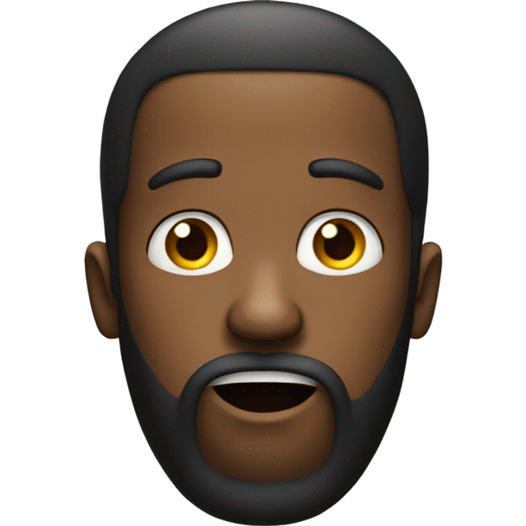 Shocked  face emoji with a beard, black man emoji