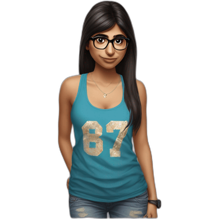 mia khalifa wearing a tank top hyperrealistic emoji