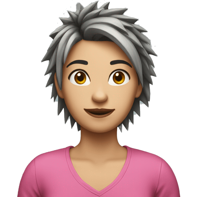 girl short spiky hai emoji