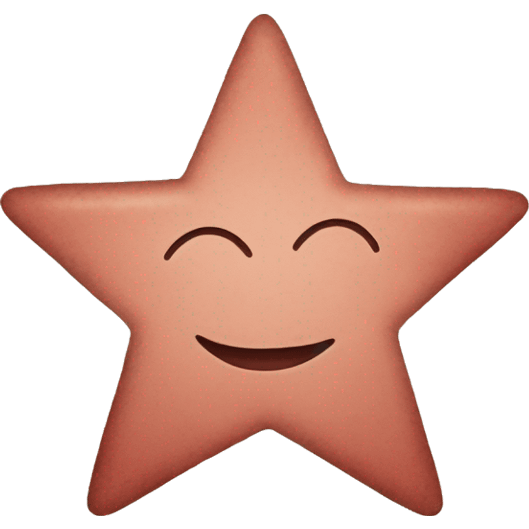 Flat star hand drawn faded dusty red emoji