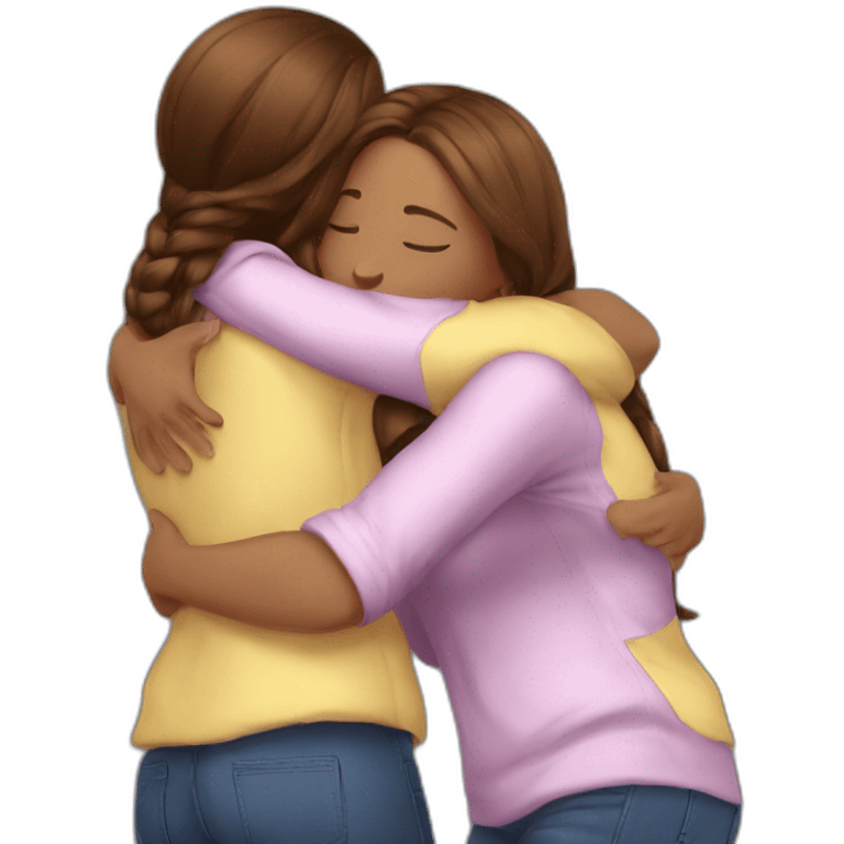 Hug with girls bestie emoji