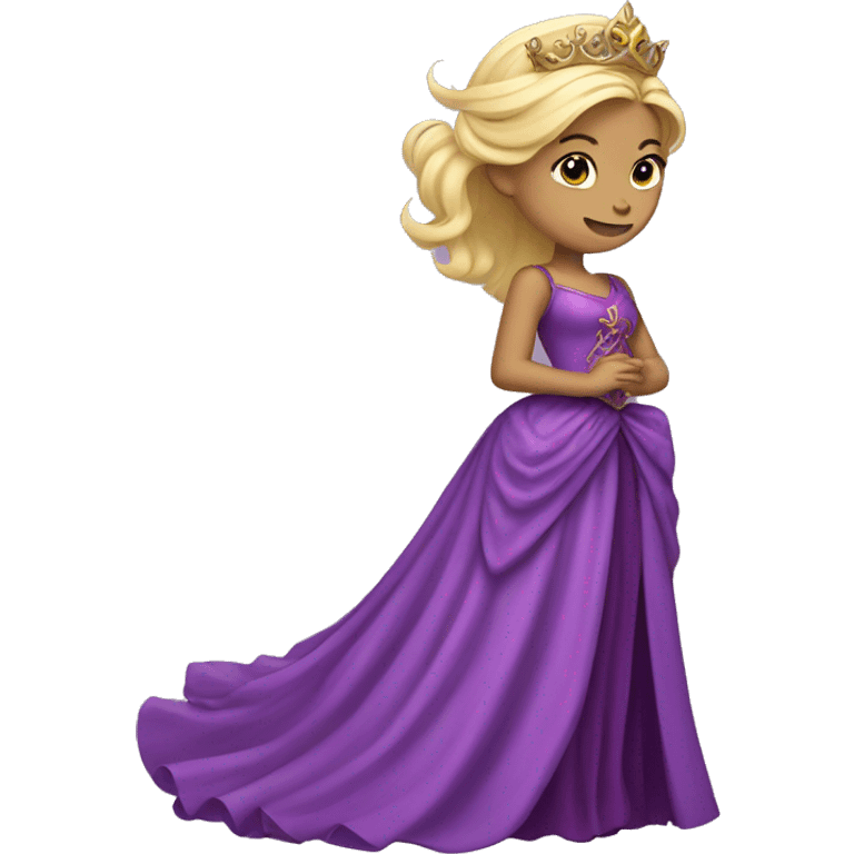 blond princess with a huge purple dress with her purple dragon emoji