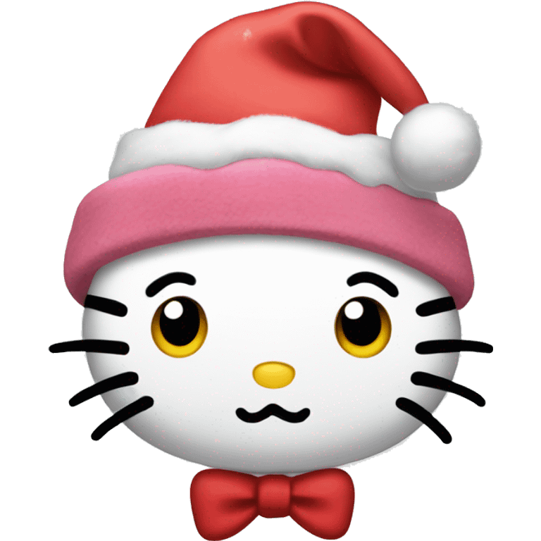 Hello kitty with Christmas hat emoji