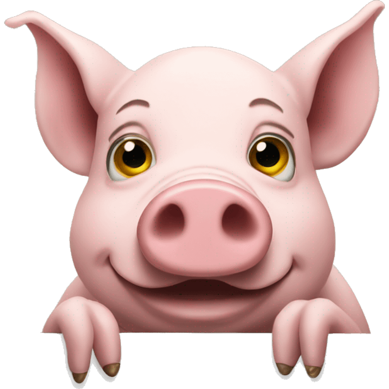 pig holding sign that says litp liar emoji