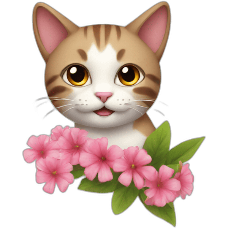 Cat with flower emoji