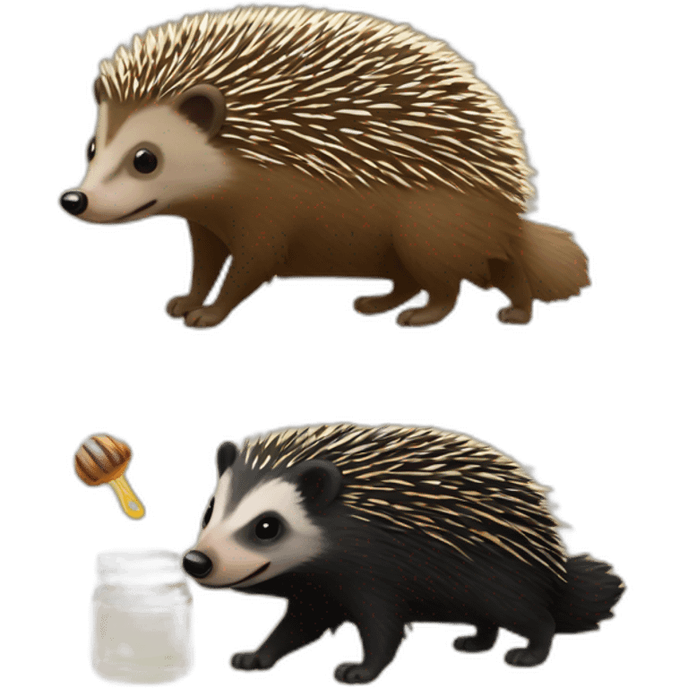 hedgehog and honey badger emoji