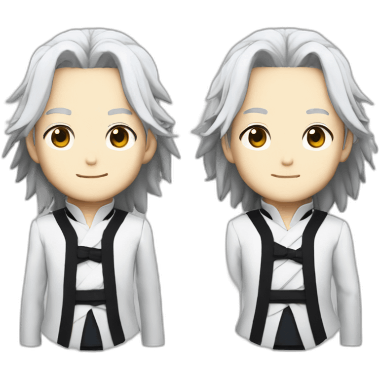 anima accurate satoru gojo separated top and bottom half emoji