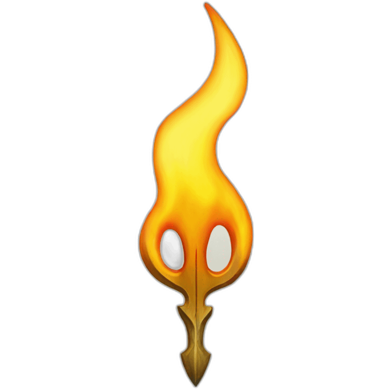 flame shaped as a ukrainian trident emoji