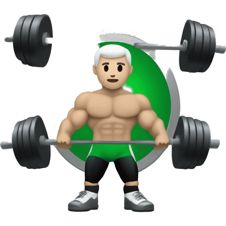 create a kick logo with a green gray and black color and a powerlifter holding it  emoji