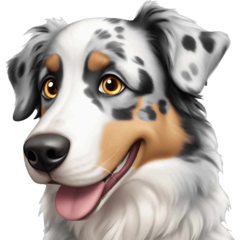 Blue merle australian shepherd with heterochromia emoji