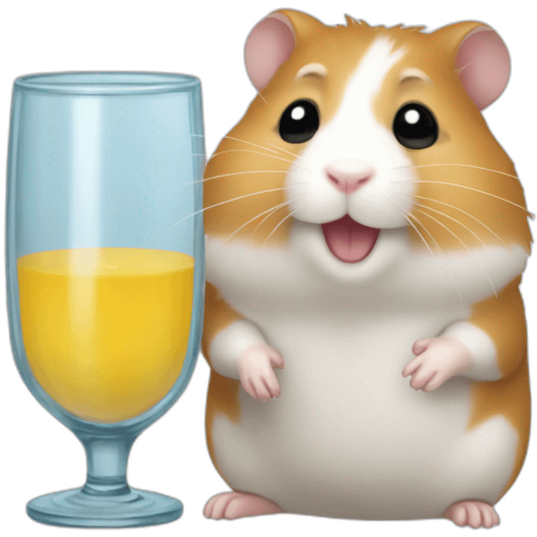 A hamster in a glass emoji