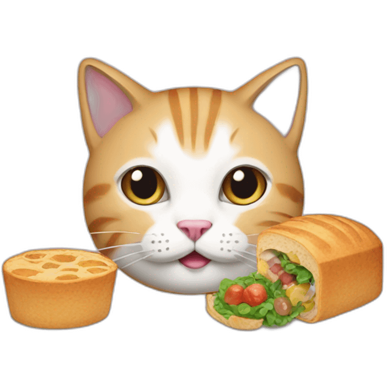 Cat with food emoji