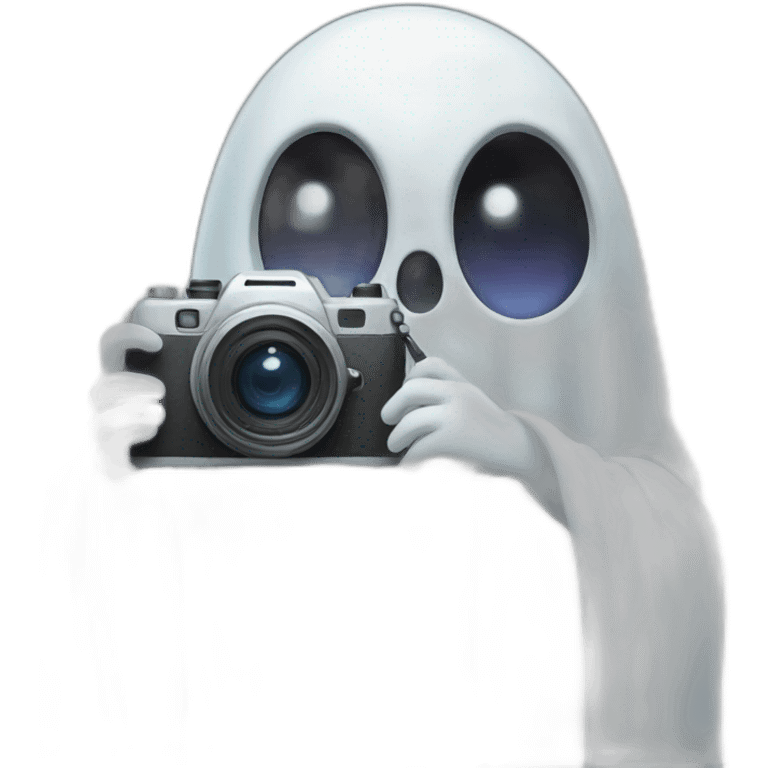 Ghost holding a camera emoji