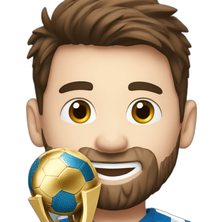 Messi lifting world cup emoji