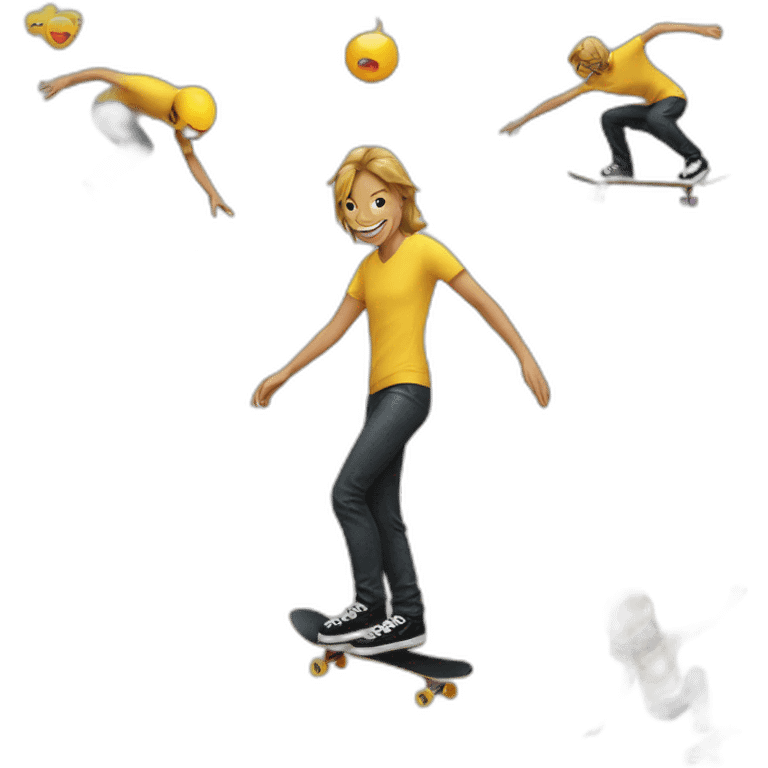 Skater Fotografo y surfista emoji