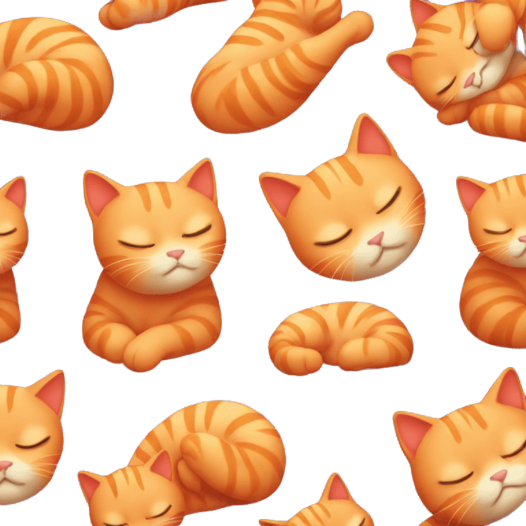 Orange cat sleeping emoji