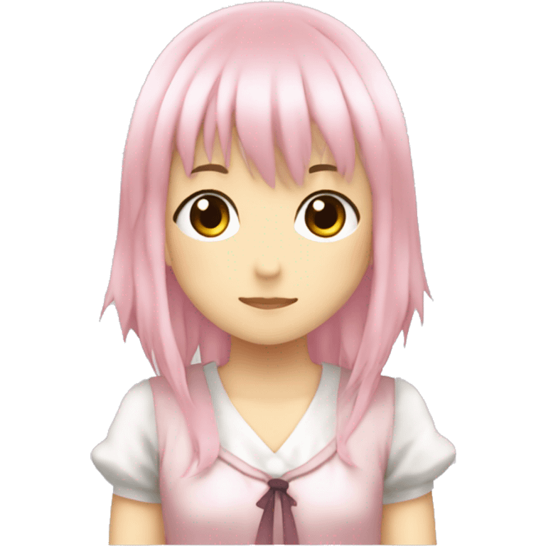 Madoka kaname "light pink hair wit bangs" emoji