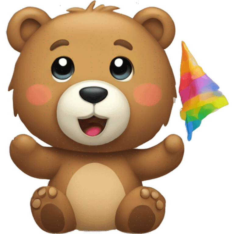 Bear with rainbow  emoji