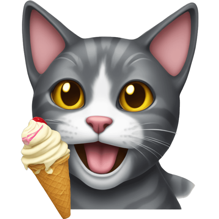 Cat eating ice cream emoji