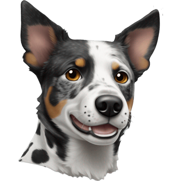 Black and white spotted Australian cattle dog emoji