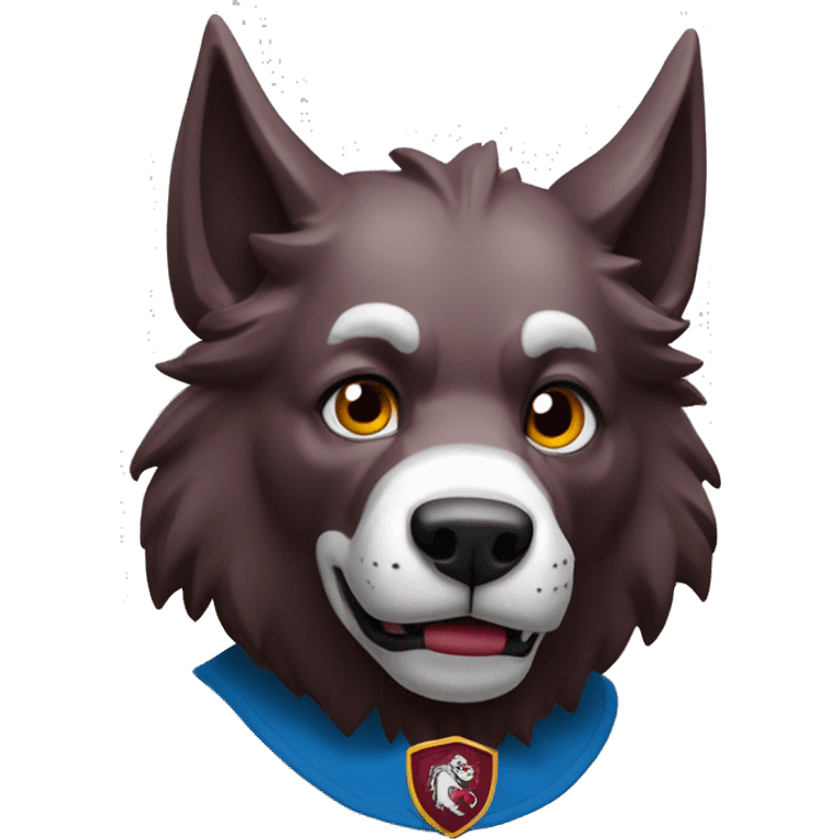 lobo con camisa vinotinto y escudo de la universidad libre  emoji