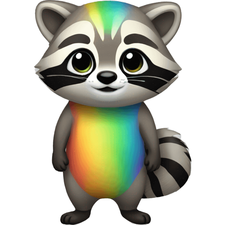 Rainbow Raccoon Full Body emoji