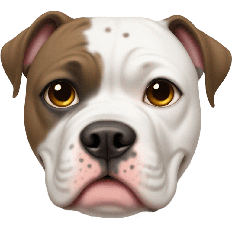 White American bulldog brown spots on ear emoji