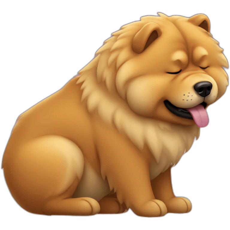 Un chow chow qui dort emoji