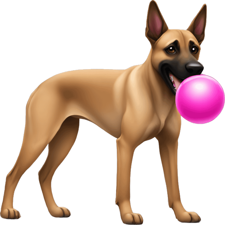 Malinois with pink ball emoji