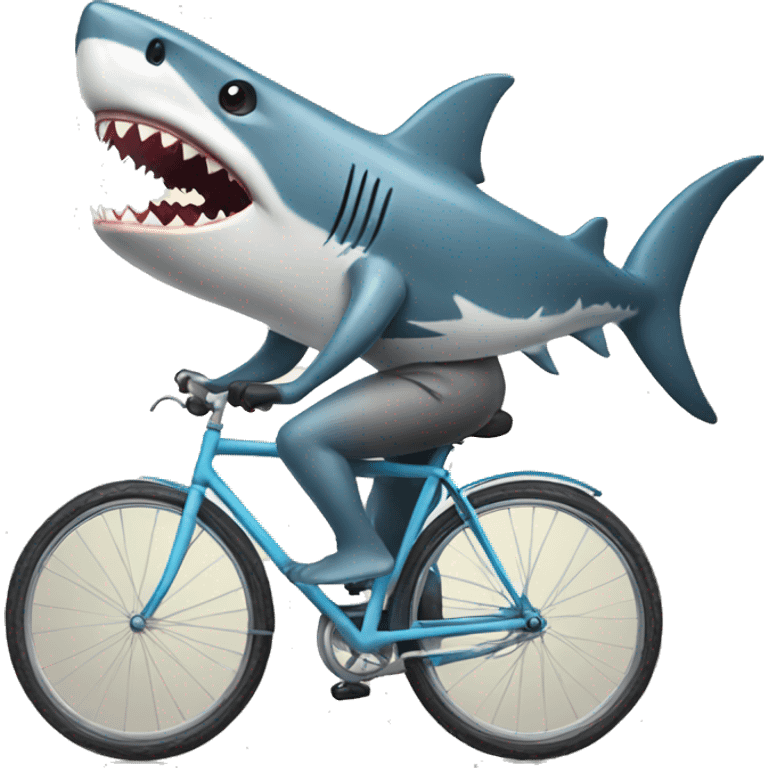 Shark riding a bicycle emoji