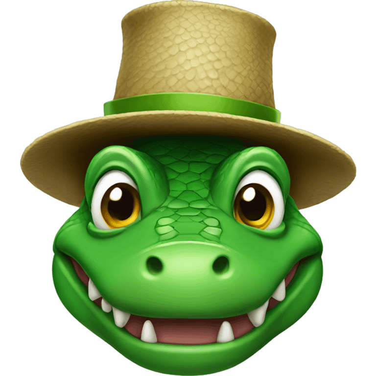 Alligator with a hat emoji