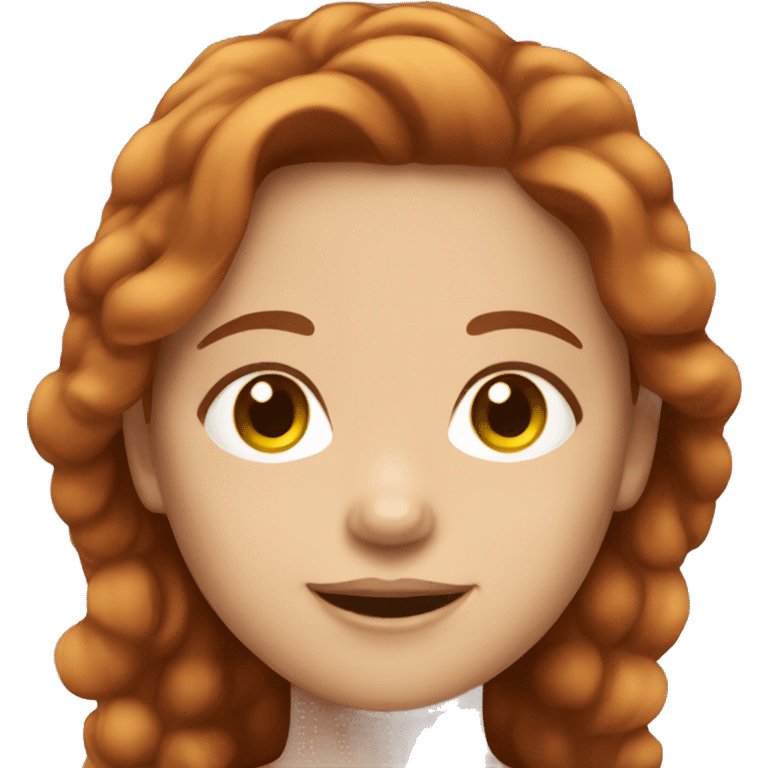 Girl with reddish brown hair and light skin  emoji