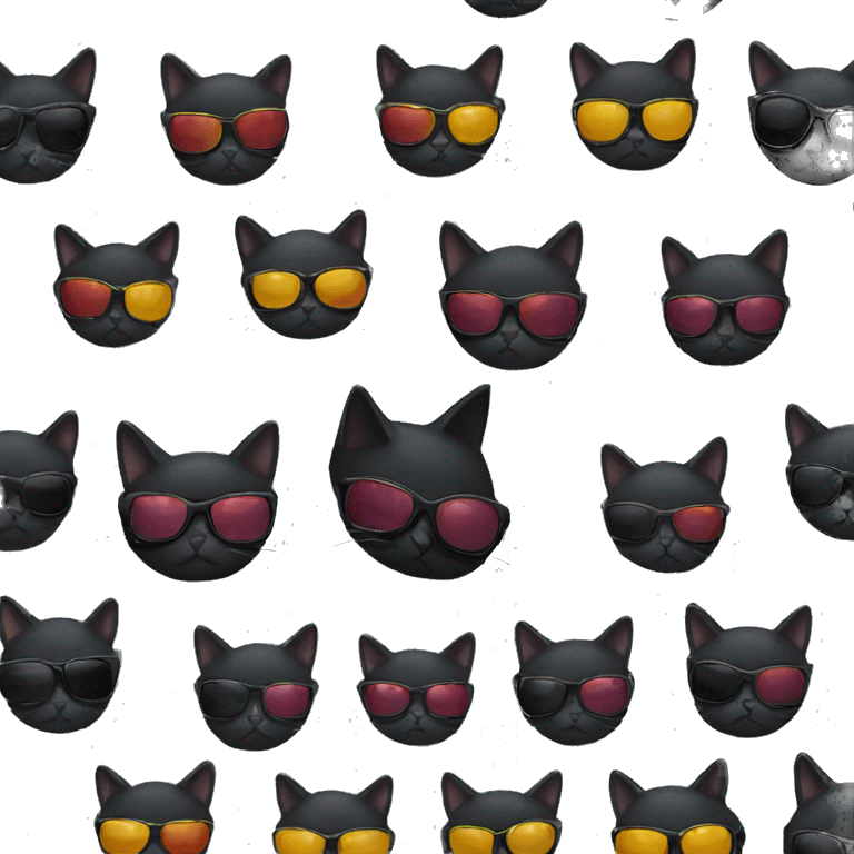 black cat with sunglasses  emoji