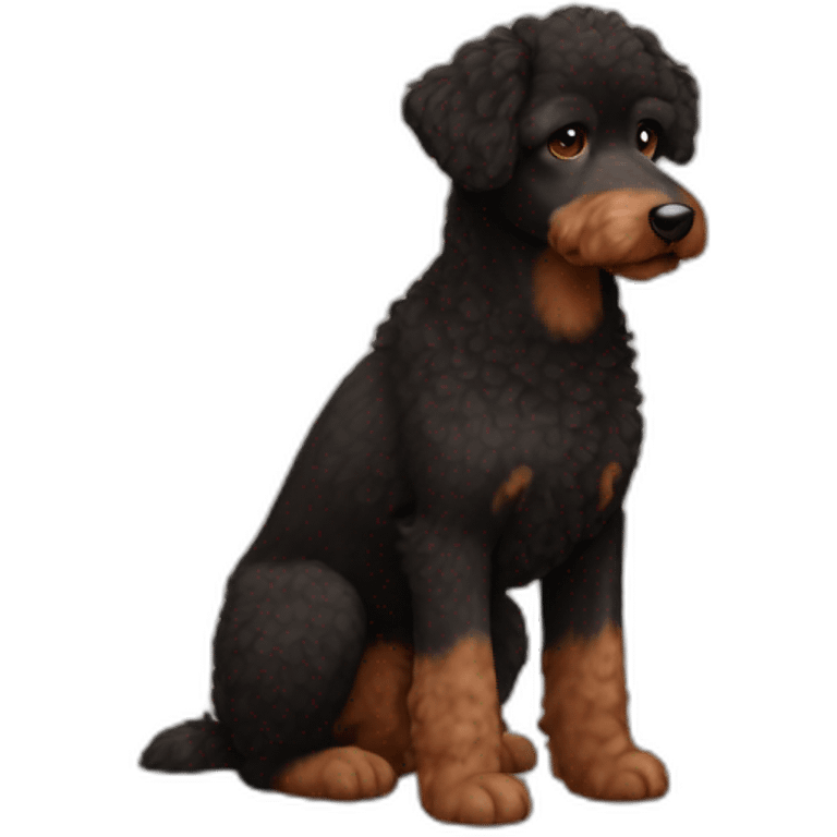 Australian kelpie solid brown and Black poodle emoji