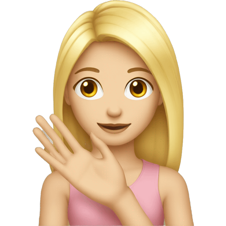 blond Girl hand emoji