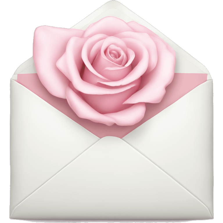 White envelope with light pink rose emoji