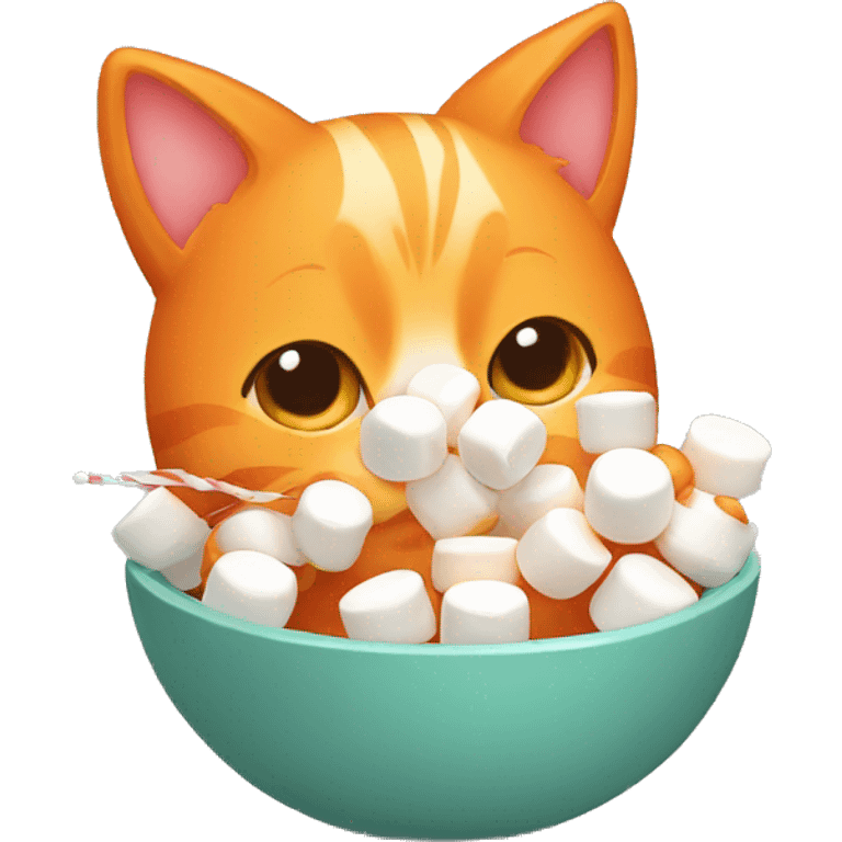 Orange cat eating marshmallows  emoji