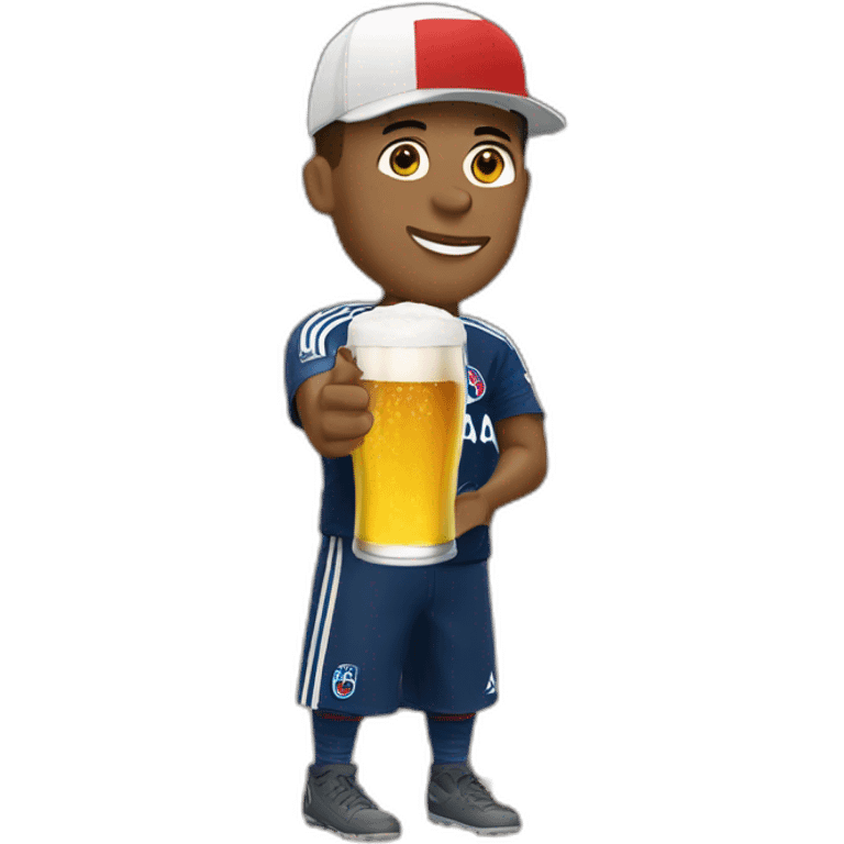 Mbappé drink beer emoji