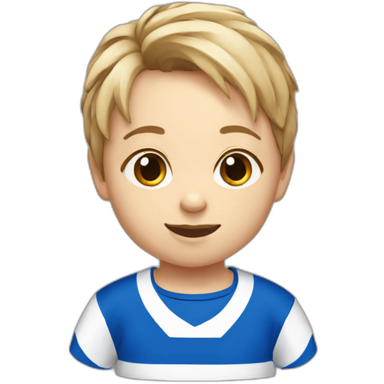 Rugby toddler blue and white shirt emoji