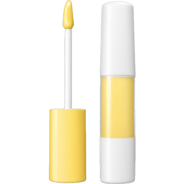 One blank cream yellow lipgloss in a tube with black cap on top  emoji