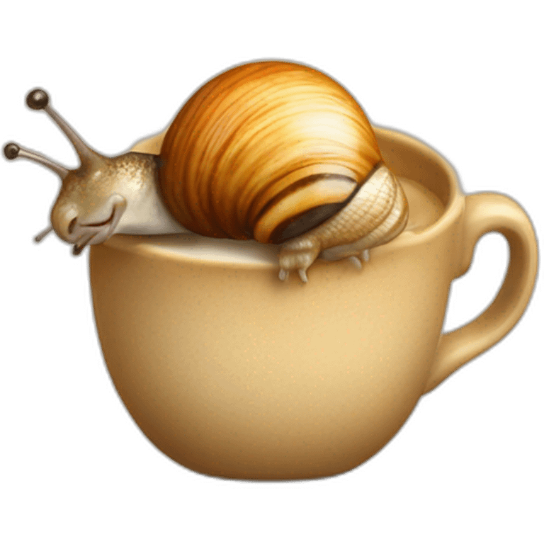 Escargots qui nage dans du café emoji