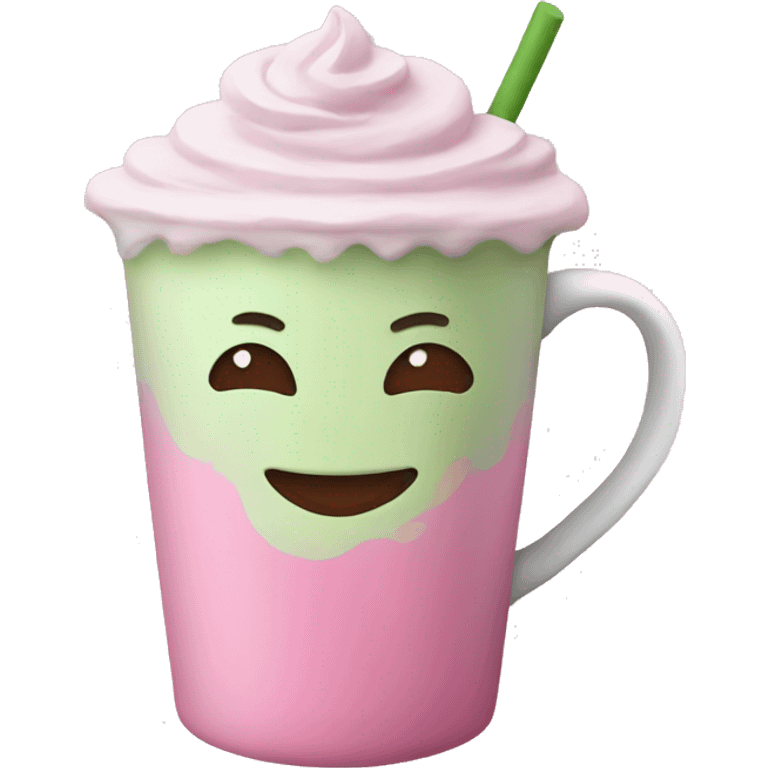 Pink matcha latte  emoji