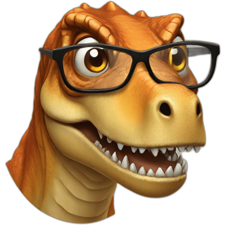 T-rex face with glasses emoji