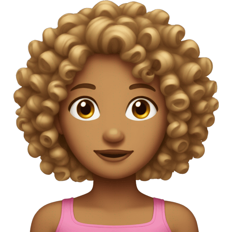 Curly hair tan girl emoji