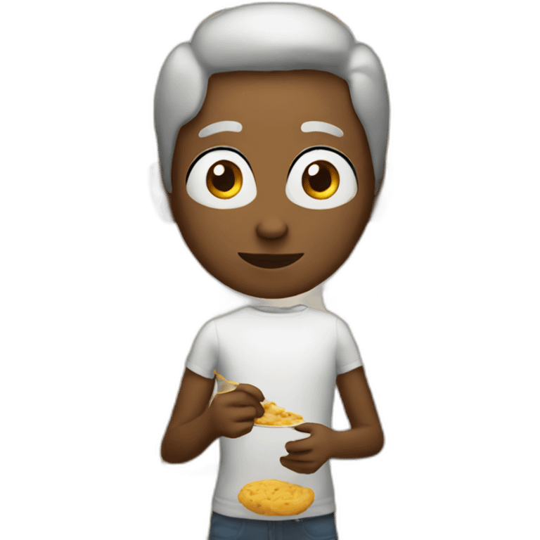 skinny person eating emoji