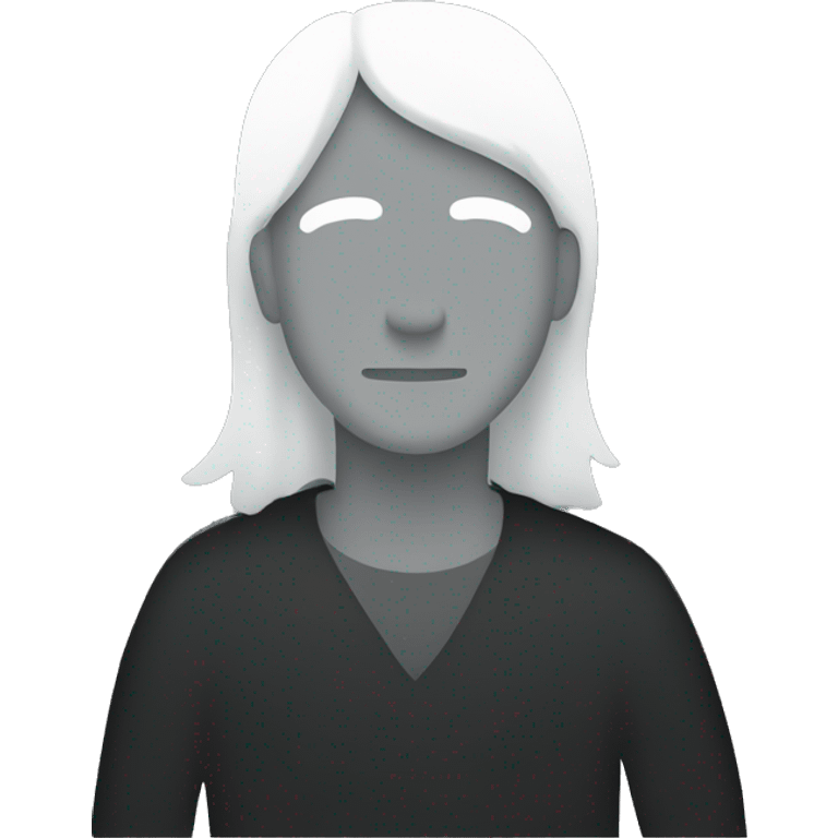 silhouette of a man sitting with long hair looking at us emoji