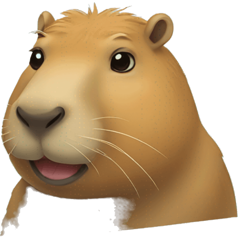 swimming capybara at pool emoji